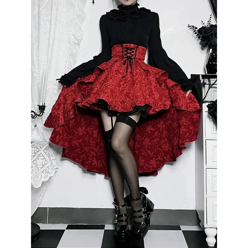 Y2k Aesthetic Streetwear Skirt High Waist Irregular Gothic Print Ball Gown Faldas Bandage Harajuku Ruffled Grunge Women Skirts
Y2k Aesthetic Streetwear Skirt High Waist Irregular Gothic Print Ball Gown Faldas Bandage Harajuku Ruffled Grunge Women Skirts