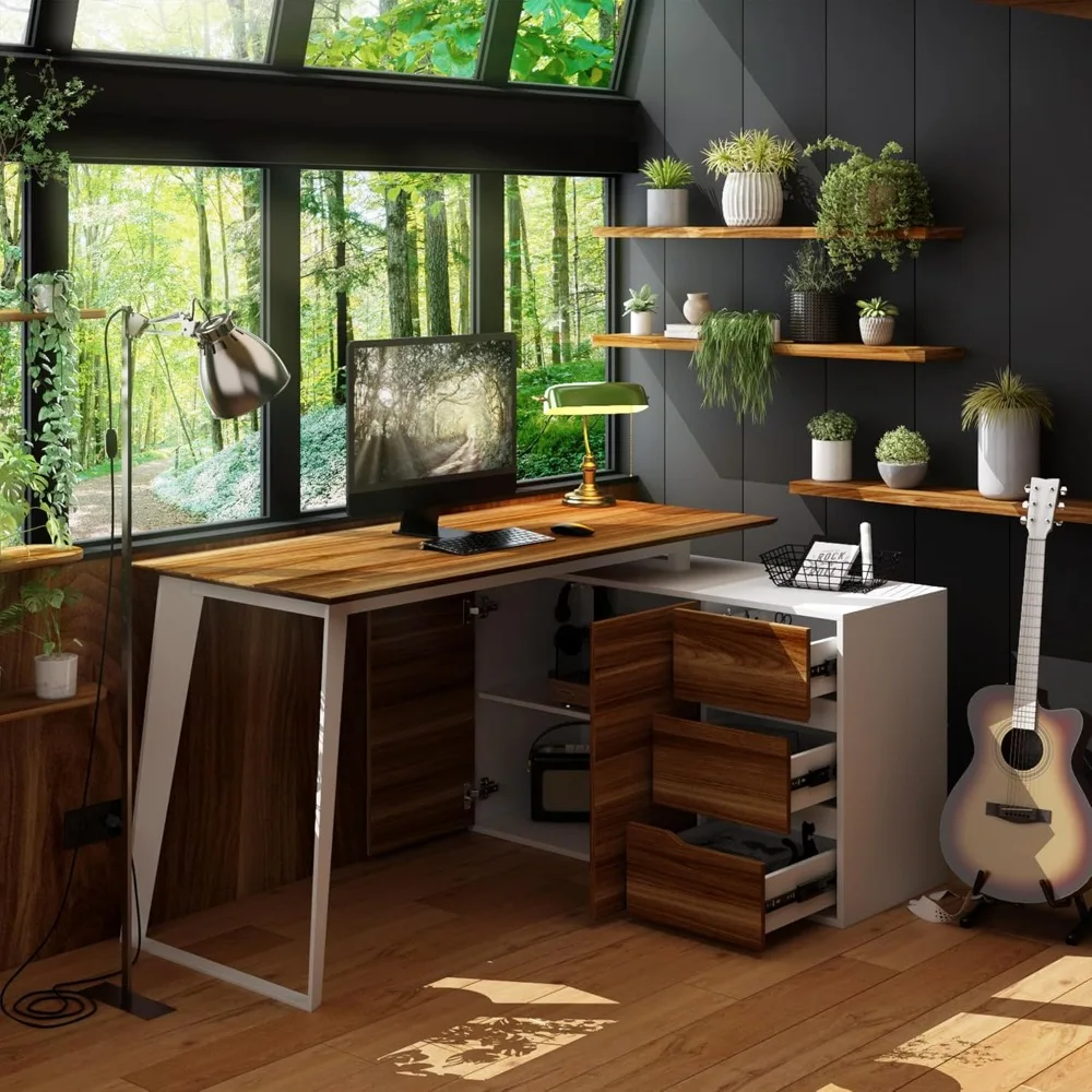 School Desks.Home Office Computer Desk Corner Desk with 3 Drawers, 2Shelves &2 Doors, 55 Inch Large L-Shaped Study Writing Table
School Desks.Home Office Computer Desk Corner Desk with 3 Drawers, 2Shelves &2 Doors, 55 Inch Large L-Shaped Study Writing Table