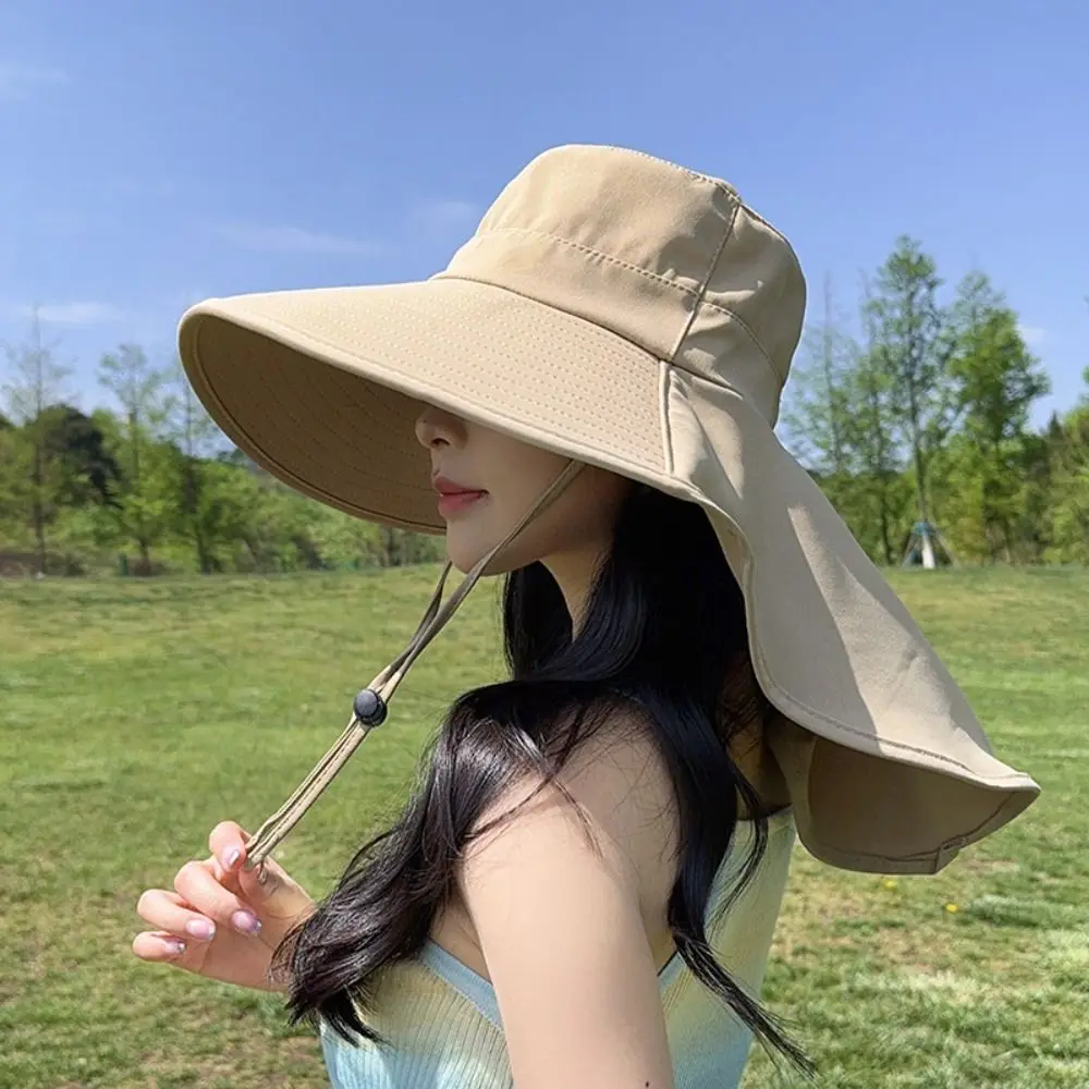 Trendy Korean Style Wide Brim Sun Hat Anti-UV Travel Sun Protection Hat 50+ UPF Outdoor Women Bucket Hats with Neck Cover
Trendy Korean Style Wide Brim Sun Hat Anti-UV Travel Sun Protection Hat 50+ UPF Outdoor Women Bucket Hats with Neck Cover