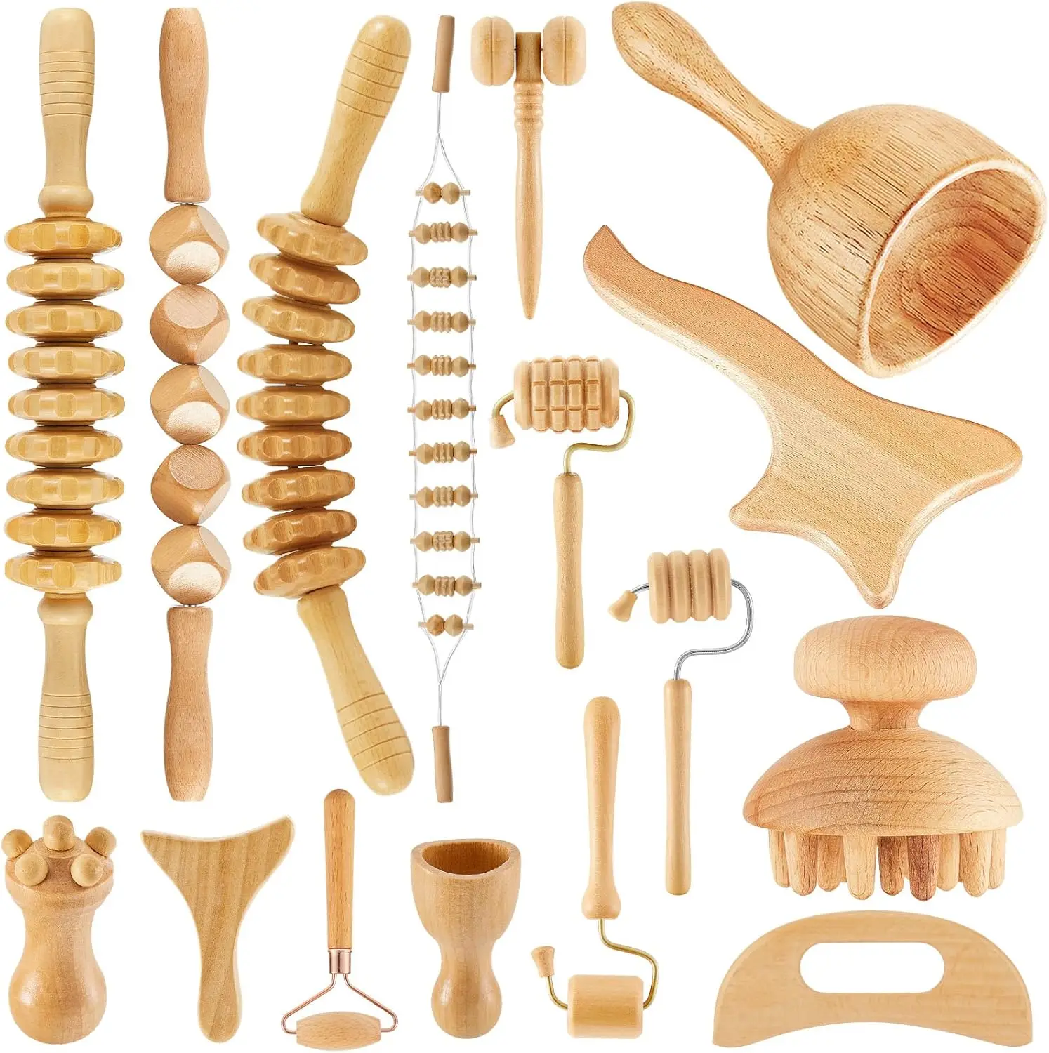 16-in-1 Wood Therapy Massage Tools Set for Body Sculpting Lymphatic Drainage
16-in-1 Wood Therapy Massage Tools Set for Body Sculpting Lymphatic Drainage