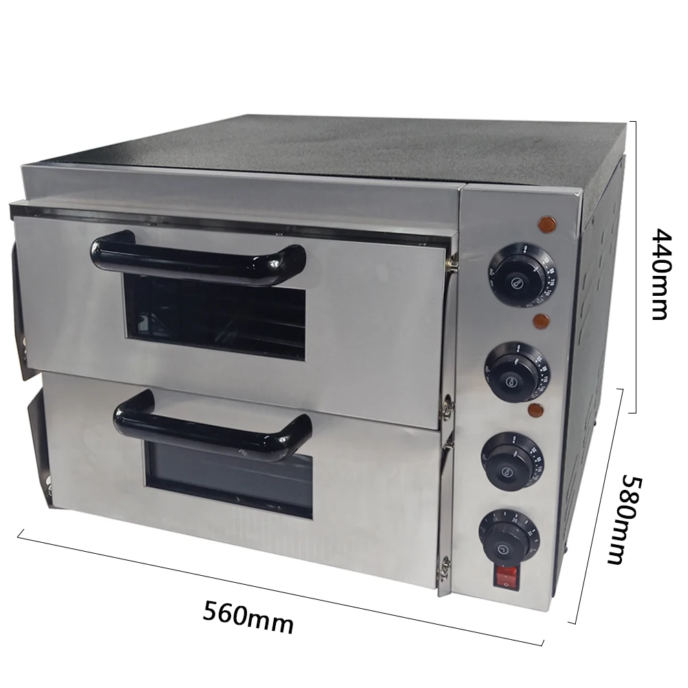 Commercial Double Deck Stainless Steel Electric Pizza Oven Restaurant Equipment Pizza Maker
Commercial Double Deck Stainless Steel Electric Pizza Oven Restaurant Equipment Pizza Maker