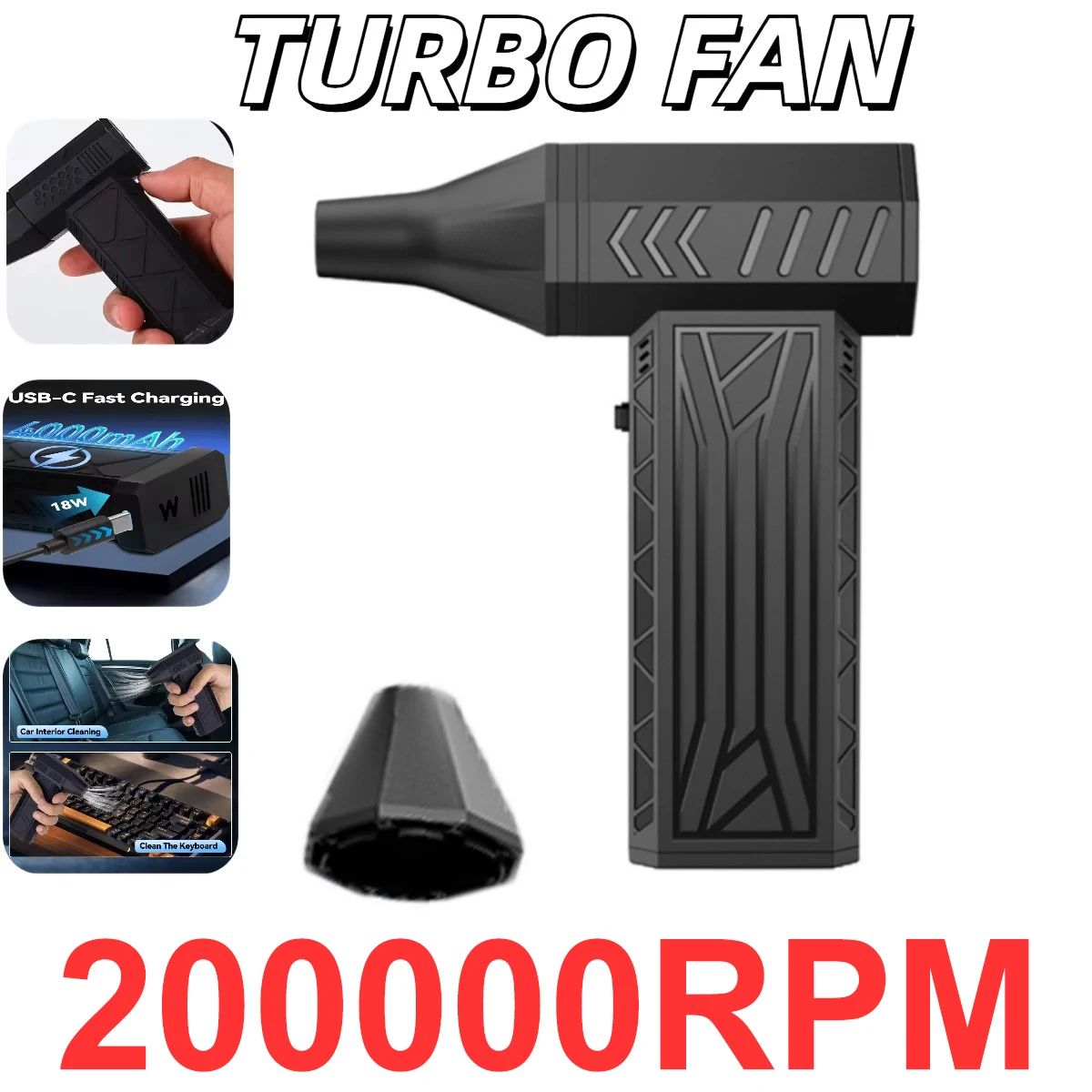 New 200000RPM Violent Fan Powerful Air Blower Vacuum Dust Cleaner Type C Super Powe Wind 52m/s Brushless Turbo Jet Blower
New 200000RPM Violent Fan Powerful Air Blower Vacuum Dust Cleaner Type C Super Powe Wind 52m/s Brushless Turbo Jet Blower