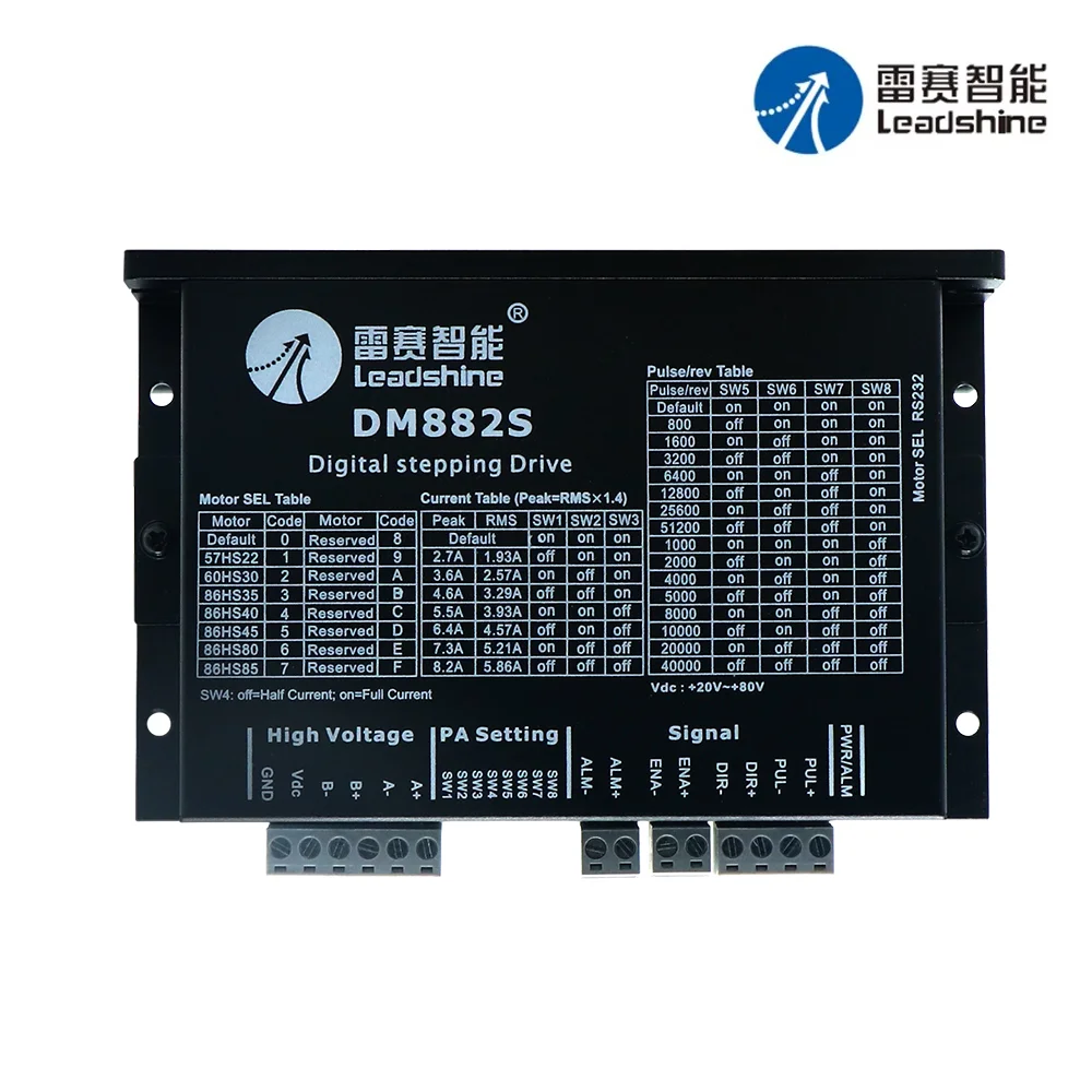 Leadshine DM882S 20V 80V DC 8.2A 200Khz Digital Stepping Motor Drive With RS232 For CNC Engraver Nema 23 24 34 Stepper Driver
Leadshine DM882S 20V 80V DC 8.2A 200Khz Digital Stepping Motor Drive With RS232 For CNC Engraver Nema 23 24 34 Stepper Driver