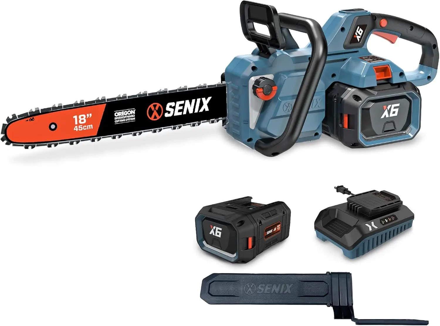 18-inch Cordless Chainsaw with Brushless Motor and Bar Chain for Trees Limbs and Firewood Auto Lubrication
18-inch Cordless Chainsaw with Brushless Motor and Bar Chain for Trees Limbs and Firewood Auto Lubrication