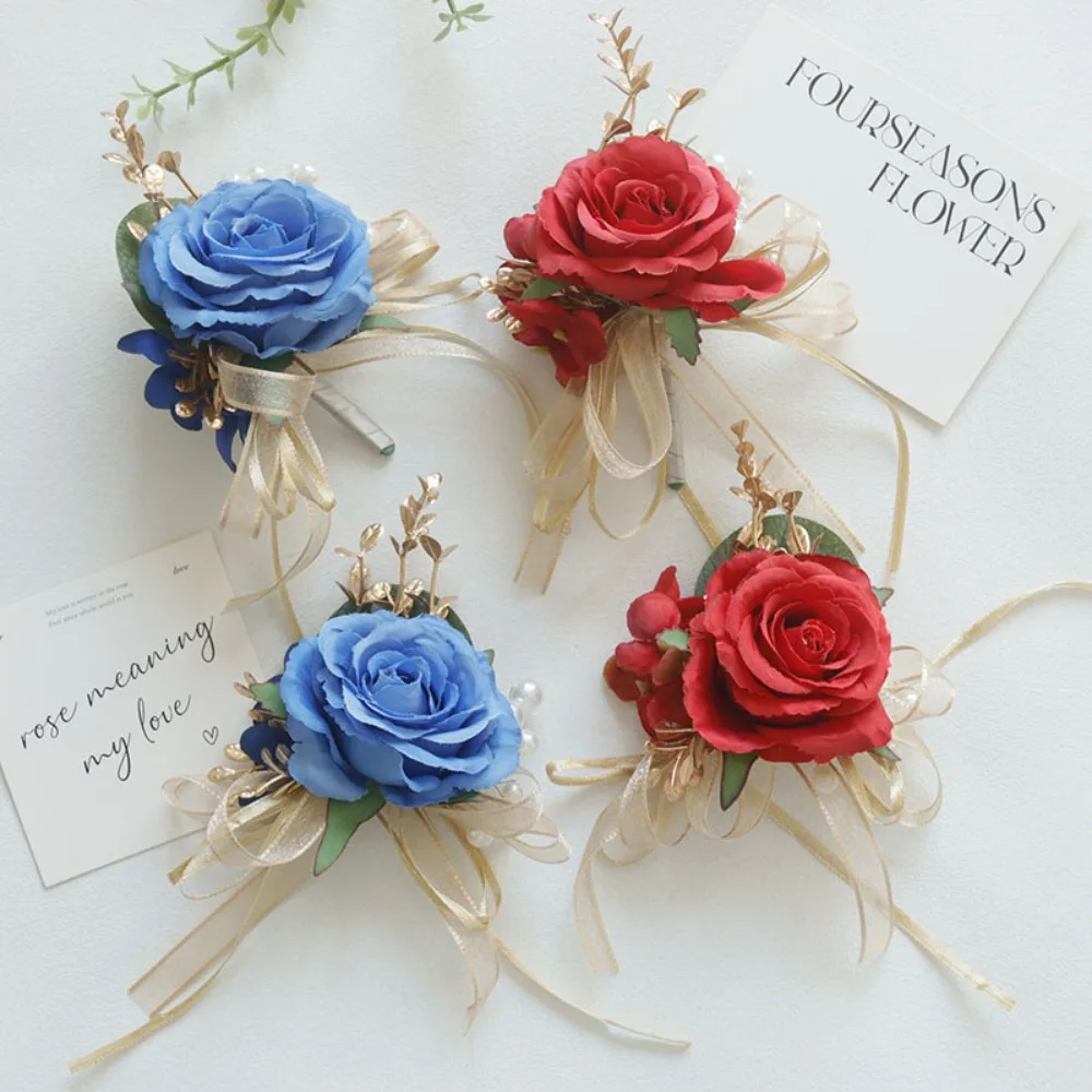 Blue Silk Rose Artificial Flowers Men Groom Boutonniere Bridesmaid Ribbon Wrist Corsage Boutonniere Marriage
Blue Silk Rose Artificial Flowers Men Groom Boutonniere Bridesmaid Ribbon Wrist Corsage Boutonniere Marriage
