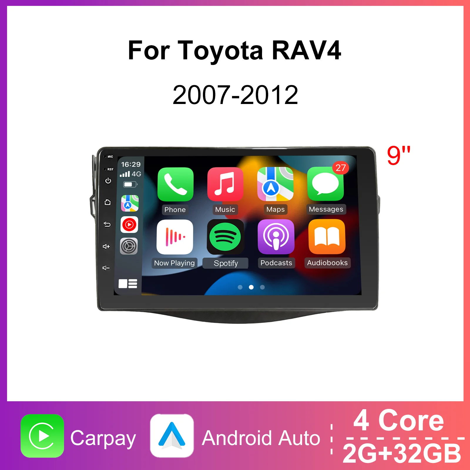 Ezonetronics Carplay Android 10.1 Car Entertainment Radio for 2007-2012 Toyota RAV4,HD GPS Navigation Bluetooth USB Player,2+32G
Ezonetronics Carplay Android 10.1 Car Entertainment Radio for 2007-2012 Toyota RAV4,HD GPS Navigation Bluetooth USB Player,2+32G