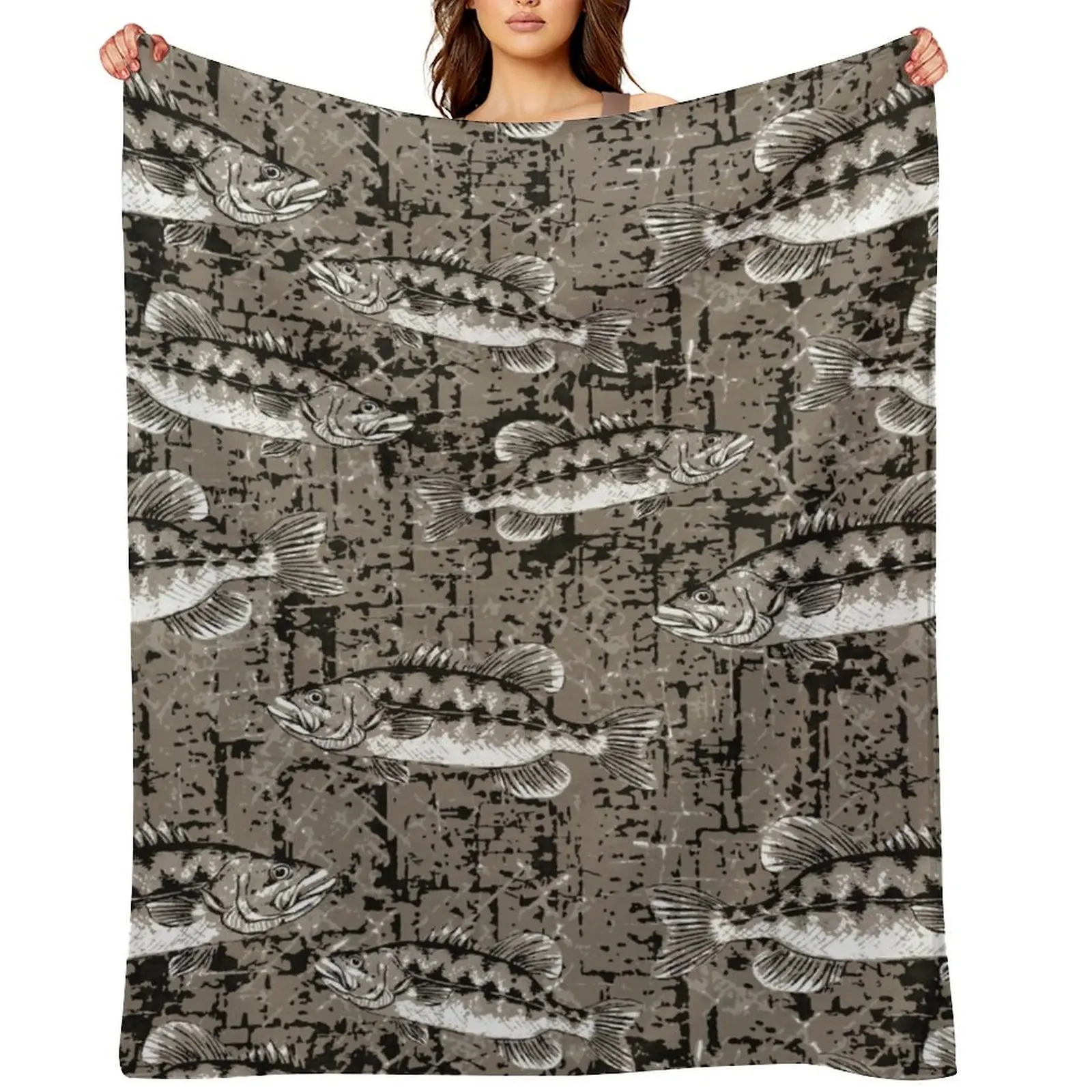 Monochromatic Largemouth Bass Camo Pattern - Bark Brown Throw Blanket Decorative Sofas Weighted Blankets
Monochromatic Largemouth Bass Camo Pattern - Bark Brown Throw Blanket Decorative Sofas Weighted Blankets