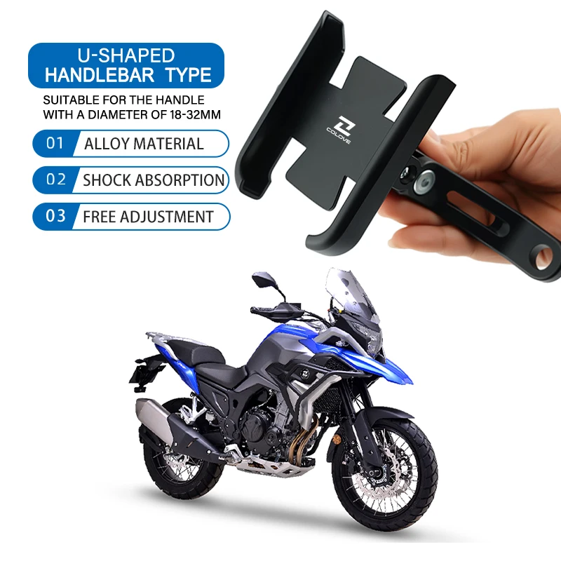 Мотоциклетный держатель для телефона 360° ° Вращающийся кронштейн из алюминиевого сплава, крепление на руль для KOVE COLOVE 800X800X525X500 Montana XR5
Мотоциклетный держатель для телефона 360° ° Вращающийся кронштейн из алюминиевого сплава, крепление на руль для KOVE COLOVE 800X800X525X500 Montana XR5