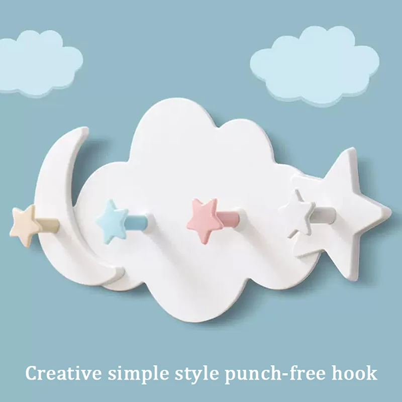 4-Hook Cartoon Star Moon Cloud Non Punching Hook Home Keychain Jewelry Bag Hanger Bathroom Bath Ball Storage Rack
4-Hook Cartoon Star Moon Cloud Non Punching Hook Home Keychain Jewelry Bag Hanger Bathroom Bath Ball Storage Rack