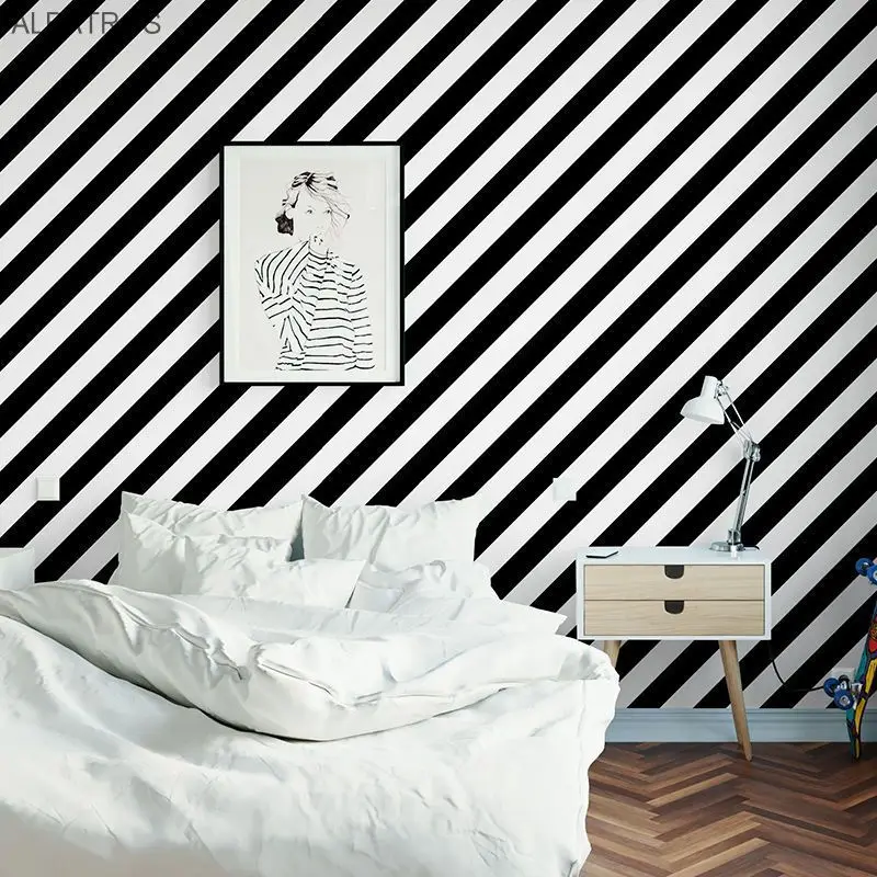 Modern minimalist style black and white striped bedroom wallpaper room living room sofa background wall shop decoration wallpape
Modern minimalist style black and white striped bedroom wallpaper room living room sofa background wall shop decoration wallpape
