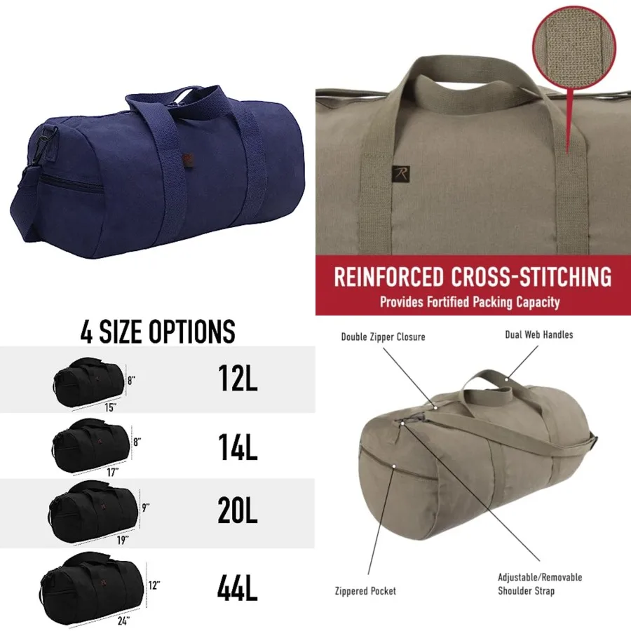 Heavy-Duty Canvas Shoulder Duffle Bag - Rugged Travel Gym Gear Equipment Bag
Heavy-Duty Canvas Shoulder Duffle Bag - Rugged Travel Gym Gear Equipment Bag