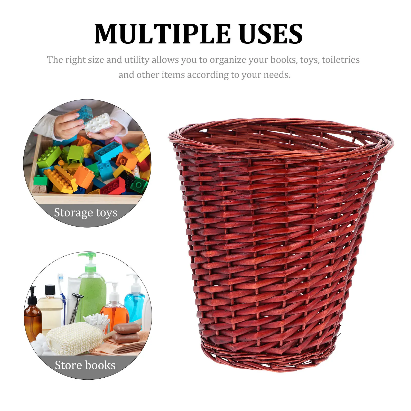 1Pcs Hand-Woven Rattan Storage Basket Brown Lightweight Household Sundries Organizer Garbage Bin Container
1Pcs Hand-Woven Rattan Storage Basket Brown Lightweight Household Sundries Organizer Garbage Bin Container