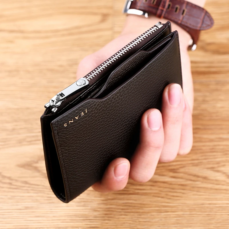 Men's short wallet, leather personalized card holder, fashionable business ID bag
Men's short wallet, leather personalized card holder, fashionable business ID bag