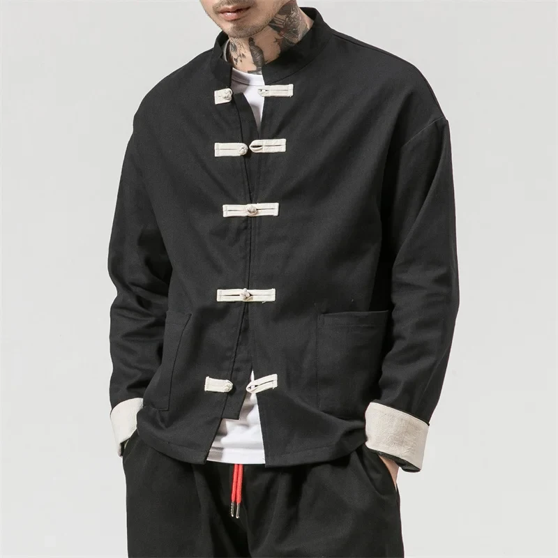 Plus Size Chinese Style Tang Suit Jacket Linen Mens Tops Long Sleeve Traditional Kung Fu Tai Chi Clothes Hanfu Shirt with Pocket
Plus Size Chinese Style Tang Suit Jacket Linen Mens Tops Long Sleeve Traditional Kung Fu Tai Chi Clothes Hanfu Shirt with Pocket