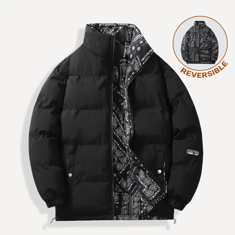 Двусторонняя зимняя мужская хлопковая куртка: утепленная, ветрозащитная, с воротником-стойкой, модная повседневная куртка в уличном стиле
Двусторонняя зимняя мужская хлопковая куртка: утепленная, ветрозащитная, с воротником-стойкой, модная повседневная куртка в уличном стиле