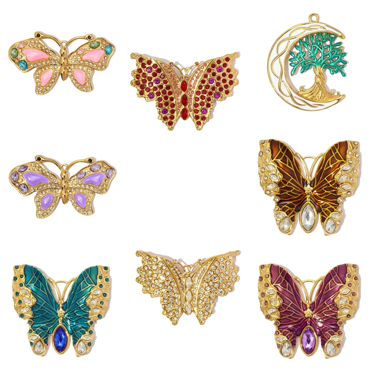 3Pcs/Lot Stainless Steel Glass Stone Charms Butterfly Pendants For DIY Making Earrings Necklace Fashion Jewelry Accessories
3Pcs/Lot Stainless Steel Glass Stone Charms Butterfly Pendants For DIY Making Earrings Necklace Fashion Jewelry Accessories