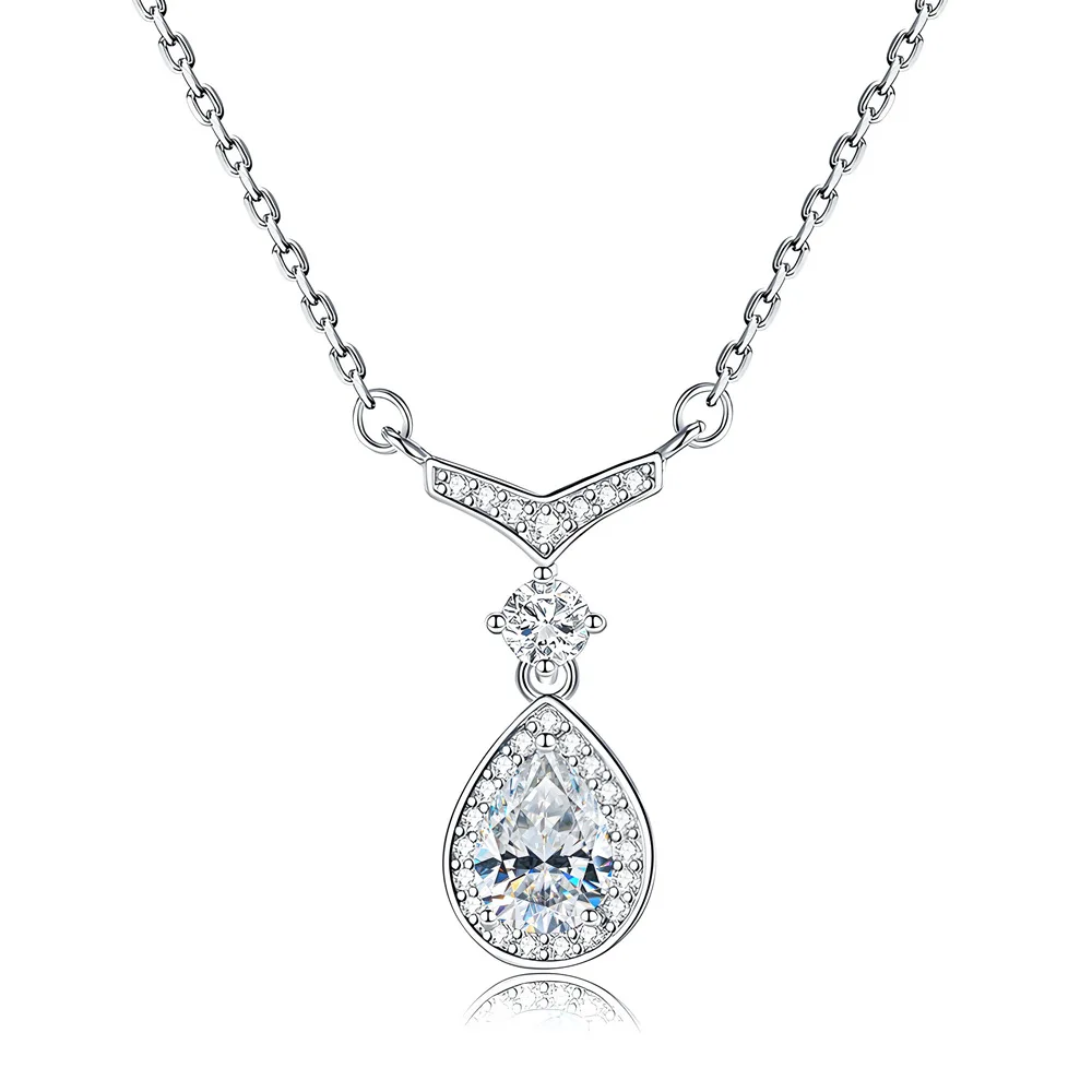 Water drop pear shape 5x7mm moissanite necklace women's 925 silver light luxury design pendant versatile jewelry
Water drop pear shape 5x7mm moissanite necklace women's 925 silver light luxury design pendant versatile jewelry