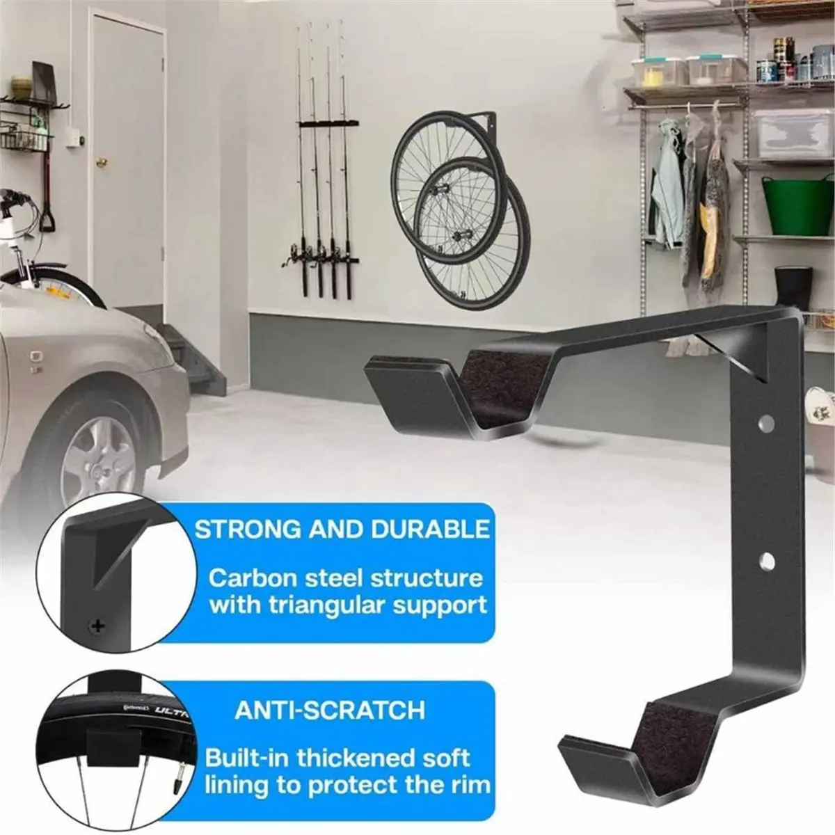 AD10 2 Pack Bike Wheel Rack Wall Mount ,Vertical Bicycle Wheel Storage Hanger Holder for Garage, Indoor Spare Tire Wheelset
AD10 2 Pack Bike Wheel Rack Wall Mount ,Vertical Bicycle Wheel Storage Hanger Holder for Garage, Indoor Spare Tire Wheelset