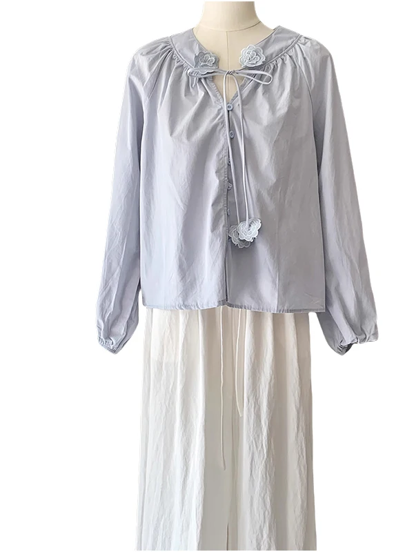 Ele Long Sve Women's irt Spring 2025 New Design Sensation Small ence Loose Slimming Casual Top V-ne Button Clo... 
Ele Long Sve Women's irt Spring 2025 New Design Sensation Small ence Loose Slimming Casual Top V-ne Button Clo...