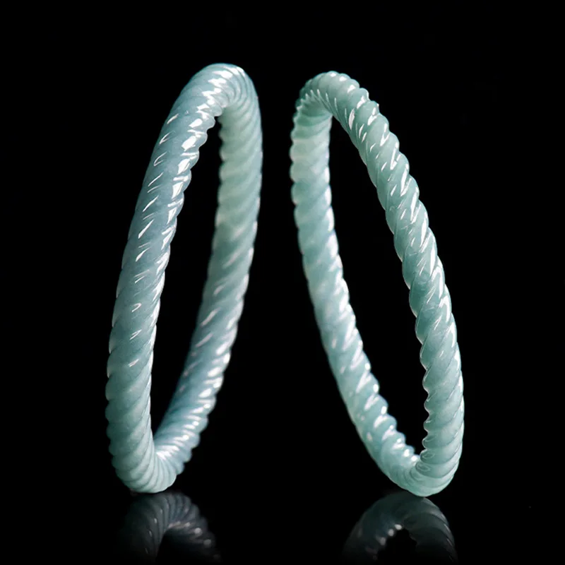New Blue Myanmar Jadeite Bangle Bracelet Talismans Carved Gemstone Natural Burmese Jade Amulet Gifts for Women Accessories
New Blue Myanmar Jadeite Bangle Bracelet Talismans Carved Gemstone Natural Burmese Jade Amulet Gifts for Women Accessories