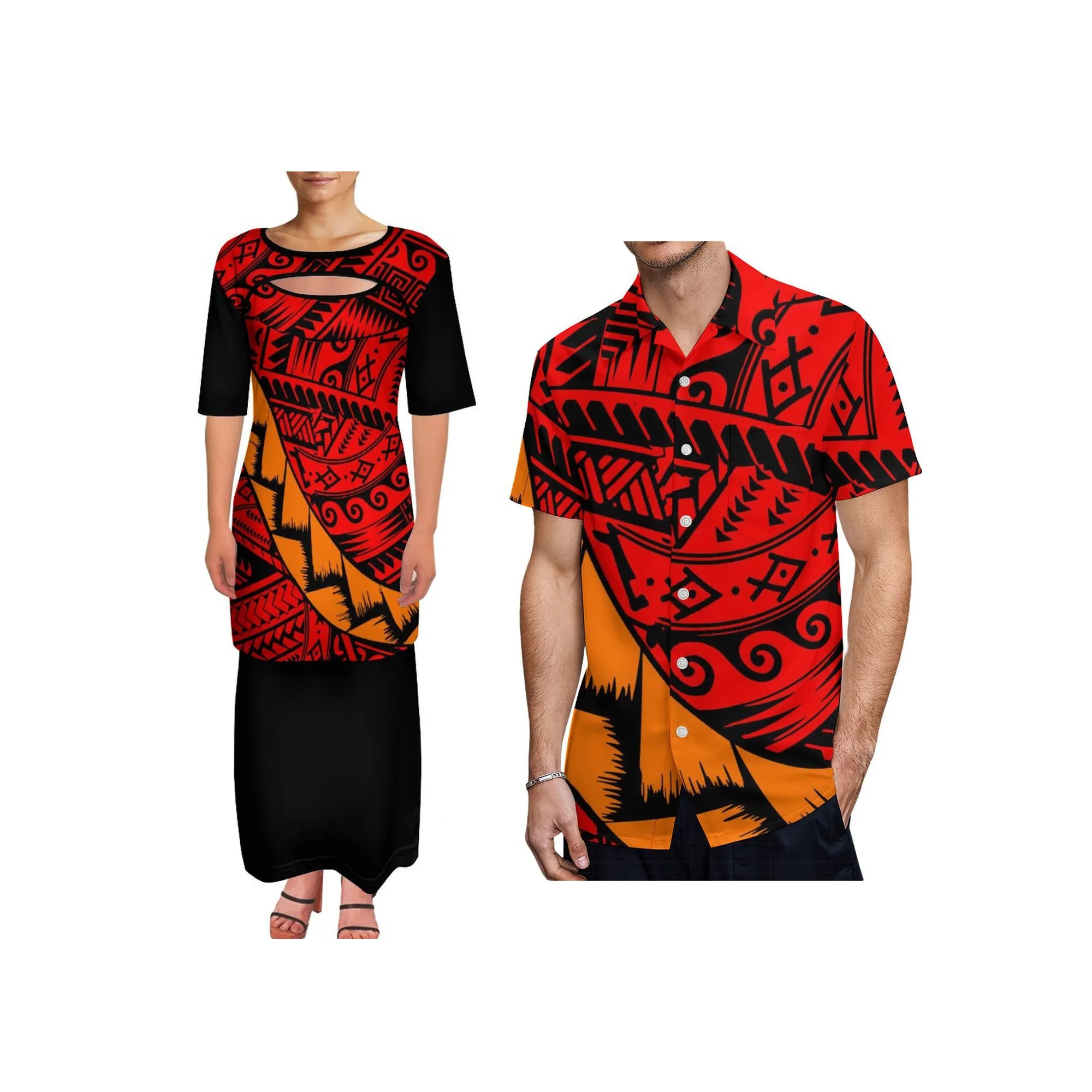 Factory Custom Samoan Design Polynesian Puletasi Dress Women Crew Neck Two Piece Cutout Neck Dress
Factory Custom Samoan Design Polynesian Puletasi Dress Women Crew Neck Two Piece Cutout Neck Dress