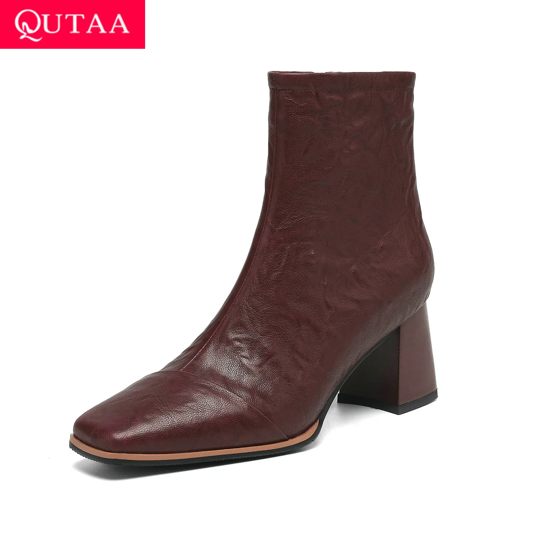 QUTAA 2026 Fashion Women Ankle Boots Autumn High Heels Square Toe Sheepskin Leather Shoes Casual Winter Short Boots 34-43
QUTAA 2026 Fashion Women Ankle Boots Autumn High Heels Square Toe Sheepskin Leather Shoes Casual Winter Short Boots 34-43