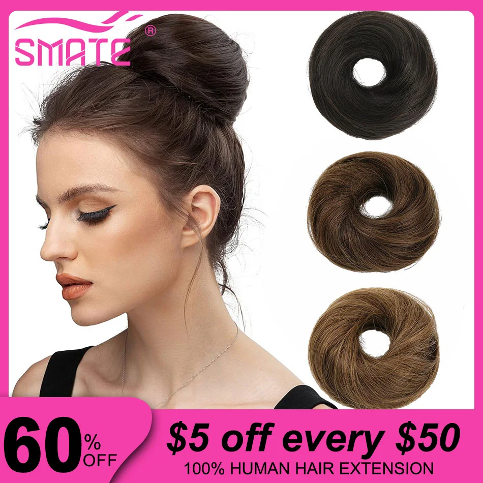 SMATE 100% Human Hair Bun Sewn One Updo Straight Messy Donut Chignon Hair Piece Wig Machine Remy European Wavy Buns
SMATE 100% Human Hair Bun Sewn One Updo Straight Messy Donut Chignon Hair Piece Wig Machine Remy European Wavy Buns