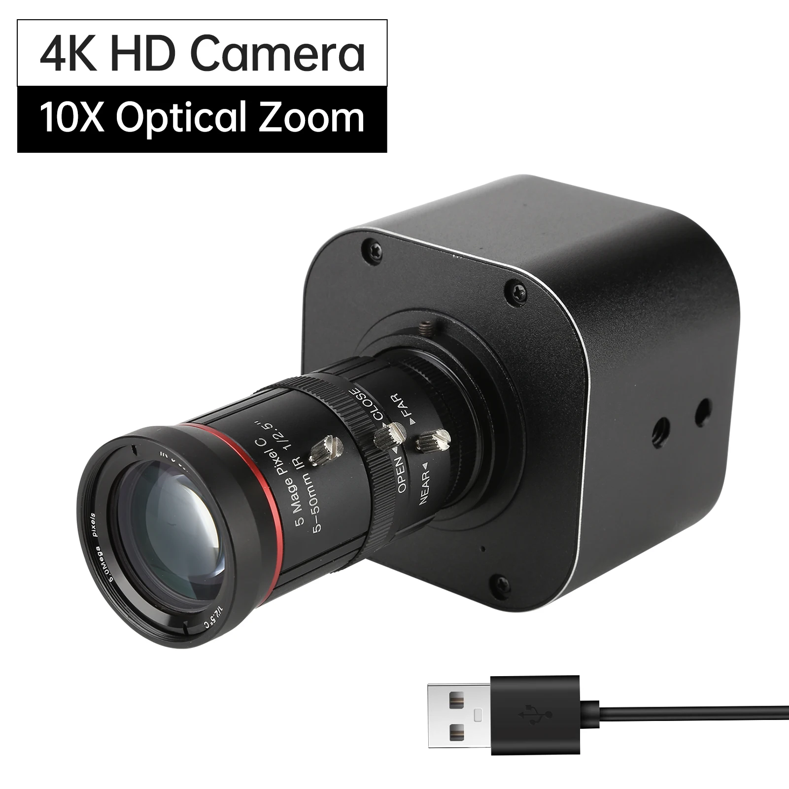 USB-камера 4K HD, 10-кратный оптический зум, 5-50 мм, переменный объектив, 8-мегапиксельная мини-веб-камера с микрофонами, 1920x1080 при 60 кадров в секунду, ручная фокусировка
USB-камера 4K HD, 10-кратный оптический зум, 5-50 мм, переменный объектив, 8-мегапиксельная мини-веб-камера с микрофонами, 1920x1080 при 60 кадров в секунду, ручная фокусировка