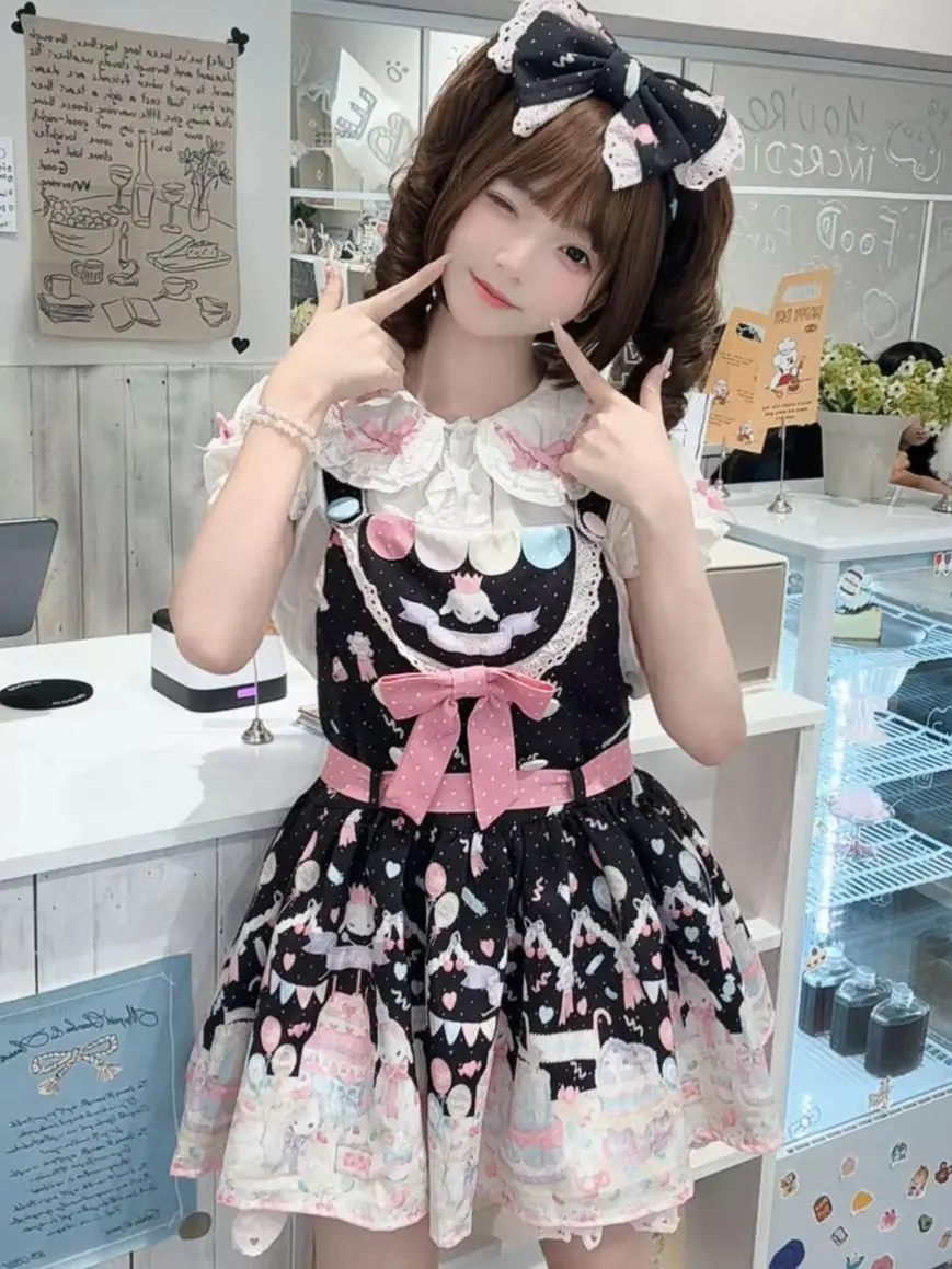 Japanese Sweet Kawaii Lolita Suspender Dress Women Summer Cute Soft Sister Cartoon Print Girls Princess Dress
Japanese Sweet Kawaii Lolita Suspender Dress Women Summer Cute Soft Sister Cartoon Print Girls Princess Dress