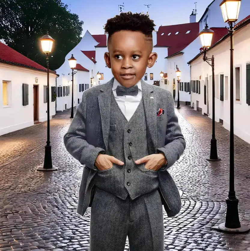 Luxury Boy Suits Winter Grey For Wedding Tweed Herringbone Groom Tuxedos Boys Suits Kids Party Dress Costume Homme
Luxury Boy Suits Winter Grey For Wedding Tweed Herringbone Groom Tuxedos Boys Suits Kids Party Dress Costume Homme