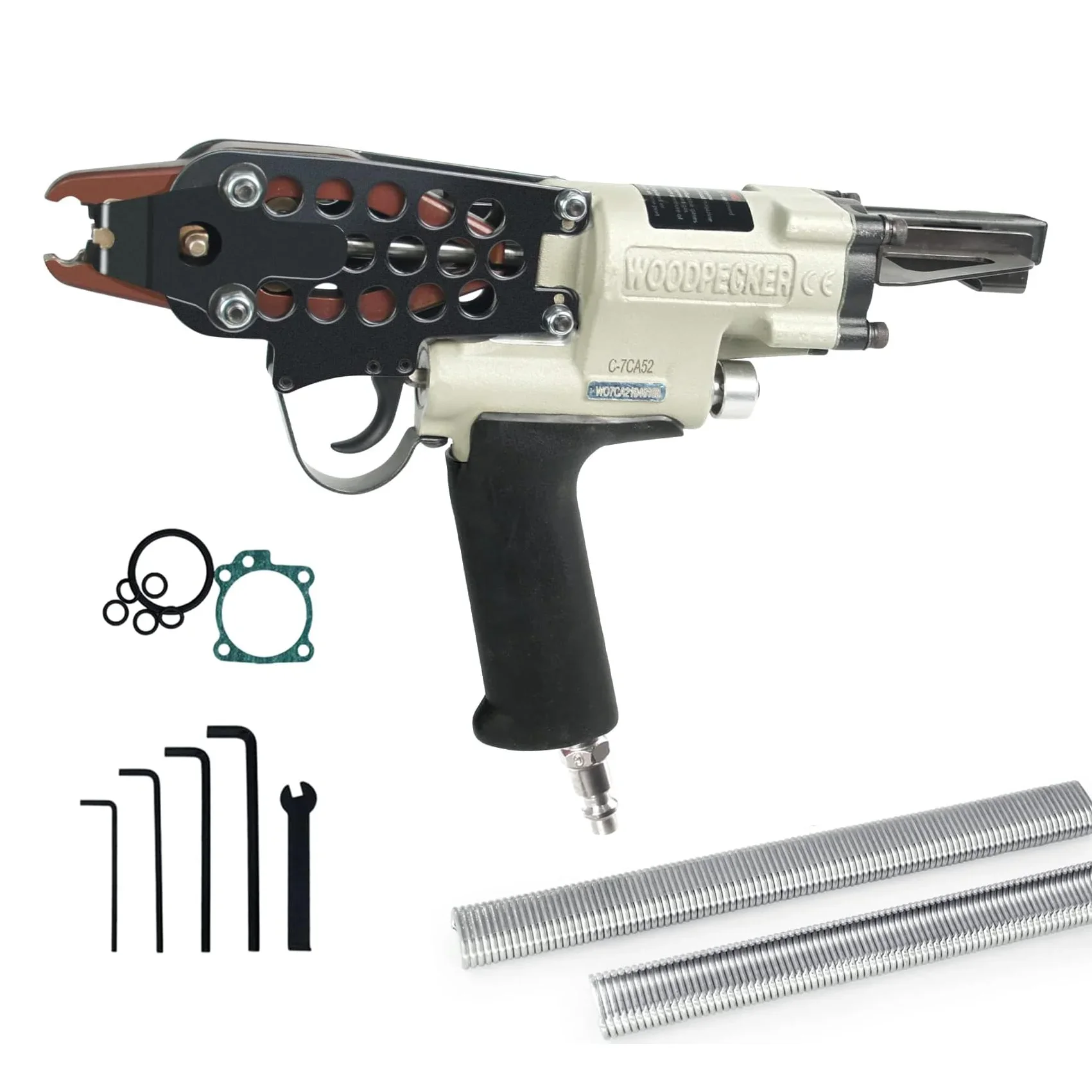 WOODPECKER C-7CA 15 Ga 3/4-Inch Hog Ring Gun, 4.8mm to 5.2mm Closing Dia. Pneumatic Hog Ring Plier Tool Air C Ring Gun
WOODPECKER C-7CA 15 Ga 3/4-Inch Hog Ring Gun, 4.8mm to 5.2mm Closing Dia. Pneumatic Hog Ring Plier Tool Air C Ring Gun