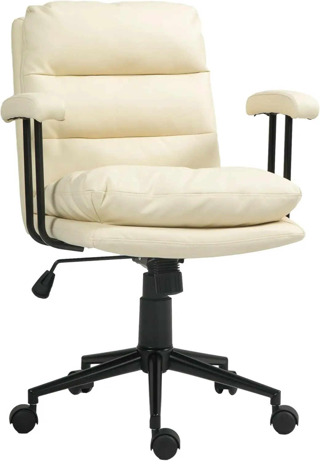 Comfortable Beige PU Leather Office Desk Chair Swivel Wheels Adjustable Height Double-Tier Padded Task Computer
Comfortable Beige PU Leather Office Desk Chair Swivel Wheels Adjustable Height Double-Tier Padded Task Computer