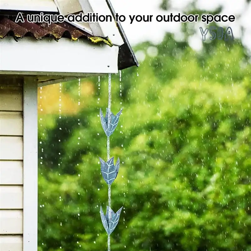 Y50A-Blue Leaf Gutter Villa Gutter Rain Chain Temple Decoration Courtyard Eaves Rain Bell
Y50A-Blue Leaf Gutter Villa Gutter Rain Chain Temple Decoration Courtyard Eaves Rain Bell