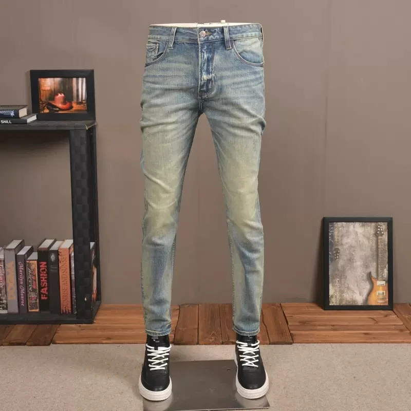 Italian Style Fashion Men Jeans High Quality Retro Blue Elastic Slim Fit Ripped Jeans Men Vintage Designer Denim Pants Hombre
Italian Style Fashion Men Jeans High Quality Retro Blue Elastic Slim Fit Ripped Jeans Men Vintage Designer Denim Pants Hombre