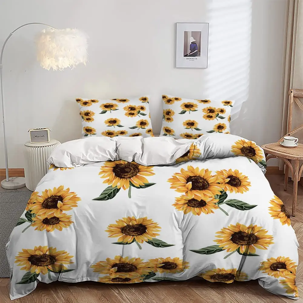 Sunflower Duvet Cover Full King for Kids Teen Yellow Flowers Bedding Set Botanical Floral Print Quilt Cover Garden Bloom Bedding
Sunflower Duvet Cover Full King for Kids Teen Yellow Flowers Bedding Set Botanical Floral Print Quilt Cover Garden Bloom Bedding