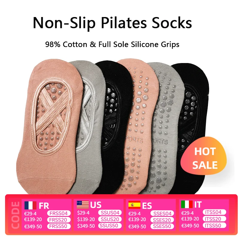 6pcs Non-Slip Pilates Socks 3 Styles|Cotton Yoga Socks with Silicone Grips for Ladies|Pilates Accesorios 24H Ship+Bulk Savings
6pcs Non-Slip Pilates Socks 3 Styles|Cotton Yoga Socks with Silicone Grips for Ladies|Pilates Accesorios 24H Ship+Bulk Savings