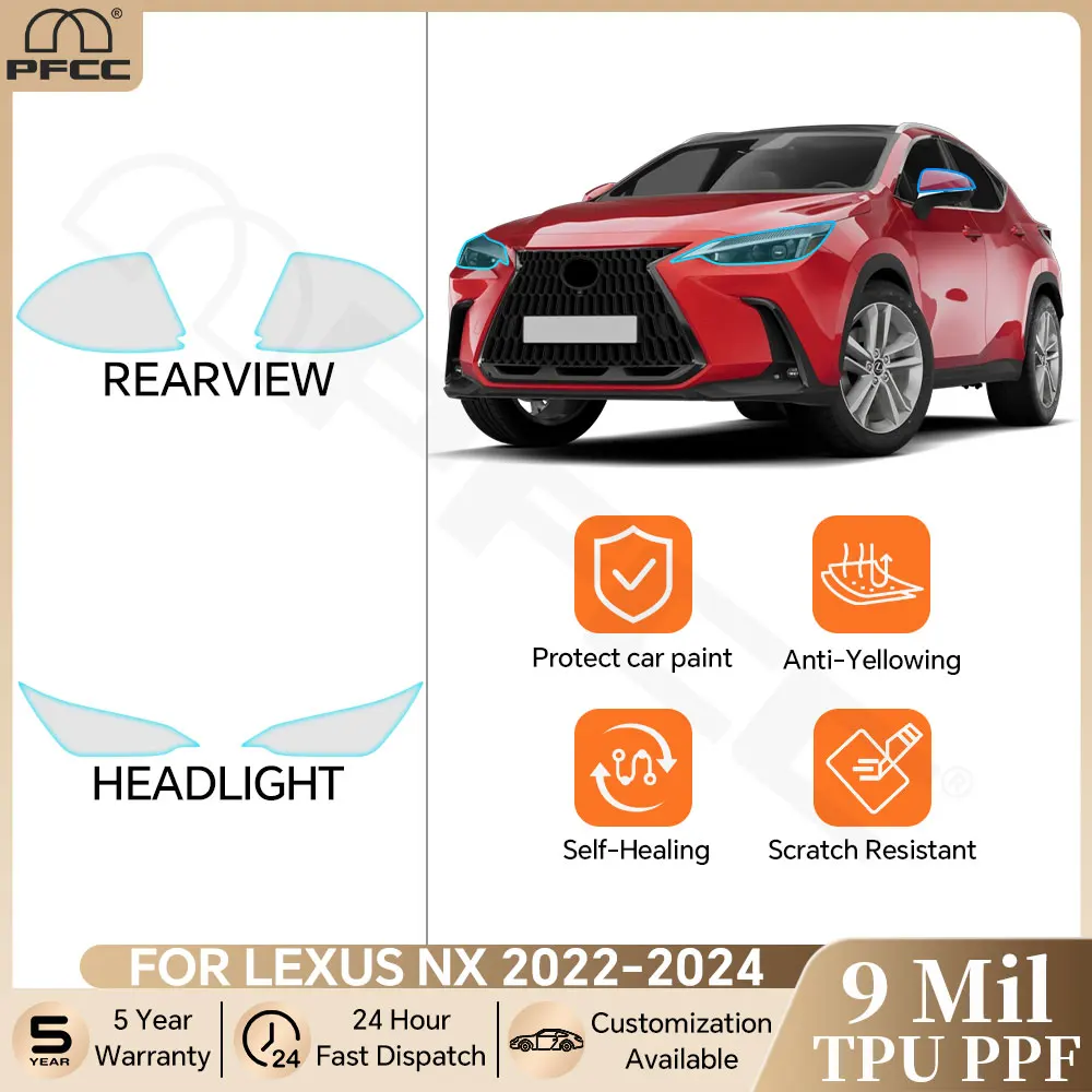 For Lexus NX 250 350 350H 450H 2022-2024 Pre-cut PPF Bra Headlight Rearview Paint Protection Film Clear TPU Kit Anti-scratch
For Lexus NX 250 350 350H 450H 2022-2024 Pre-cut PPF Bra Headlight Rearview Paint Protection Film Clear TPU Kit Anti-scratch