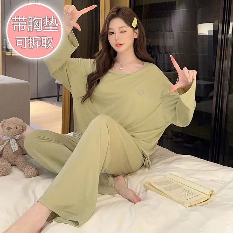 100kg Large Size Female 2PCS Long Sleeve Shirt Long Pants Modal Pajamas Set Nightshirt Casual Home Service Elasticity Sleepwear
100kg Large Size Female 2PCS Long Sleeve Shirt Long Pants Modal Pajamas Set Nightshirt Casual Home Service Elasticity Sleepwear