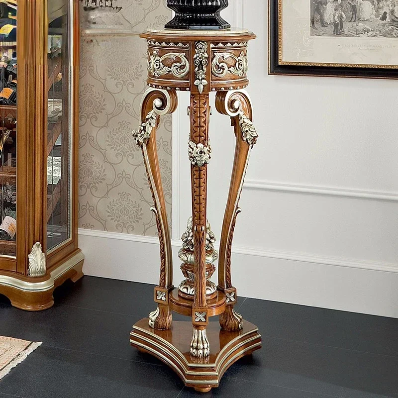 European solid wood flower rack floor living room French villa balcony high foot flower table several shelves
European solid wood flower rack floor living room French villa balcony high foot flower table several shelves