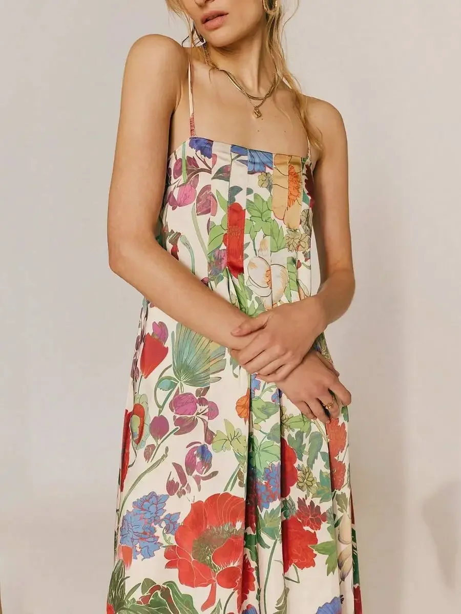 Women Summer Sleeveless Spaghetti Strap Floral Maxi Dress Boho Backless Flowy Beach Vacation Sundress
Women Summer Sleeveless Spaghetti Strap Floral Maxi Dress Boho Backless Flowy Beach Vacation Sundress