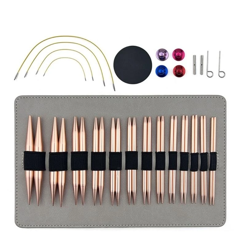 H8WB 13Pairs Interchangeable Aluminum Circular Knitting Needle Set 3mm-10mm with Leather Case for Beginner Knitting Weaving
H8WB 13Pairs Interchangeable Aluminum Circular Knitting Needle Set 3mm-10mm with Leather Case for Beginner Knitting Weaving