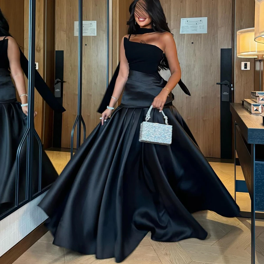 Customized Satin A-Line One Shoulder Ribbons Evening Dress Strapless Sleeveless Floor Length Black Panel Train платье
Customized Satin A-Line One Shoulder Ribbons Evening Dress Strapless Sleeveless Floor Length Black Panel Train платье