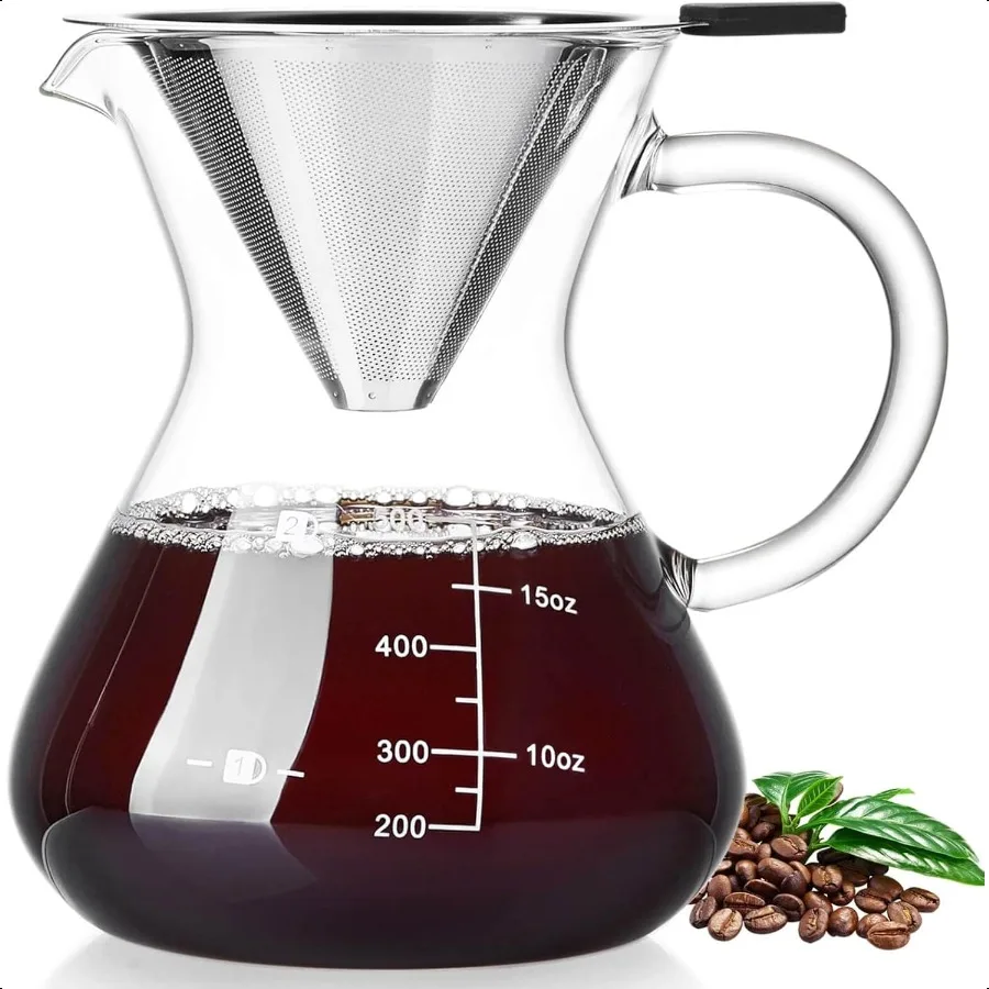 Pour Over Coffee Maker with Double Stainl Filter 17oz Thickened HeatResistant Borosilicate Glass Dripper Coffee Pour Over Stove
Pour Over Coffee Maker with Double Stainl Filter 17oz Thickened HeatResistant Borosilicate Glass Dripper Coffee Pour Over Stove