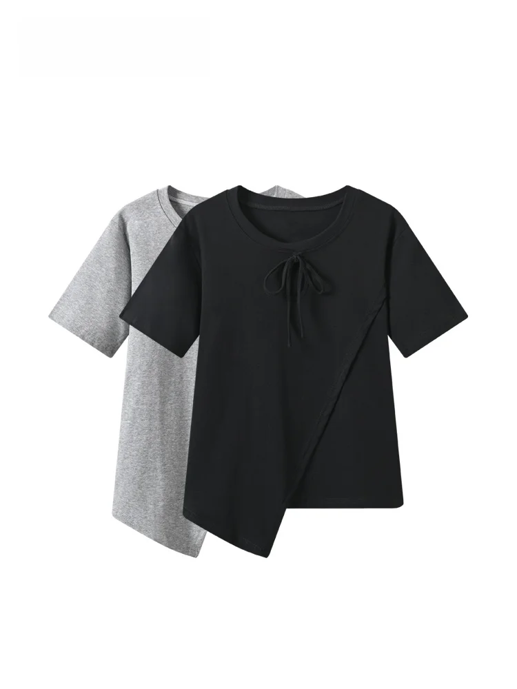 plus Size Short Sleeve T-Shirt Women Summer New Fashion Casual Irregular Shoulder Top Trendy round Neck Loose Fit Knot
plus Size Short Sleeve T-Shirt Women Summer New Fashion Casual Irregular Shoulder Top Trendy round Neck Loose Fit Knot