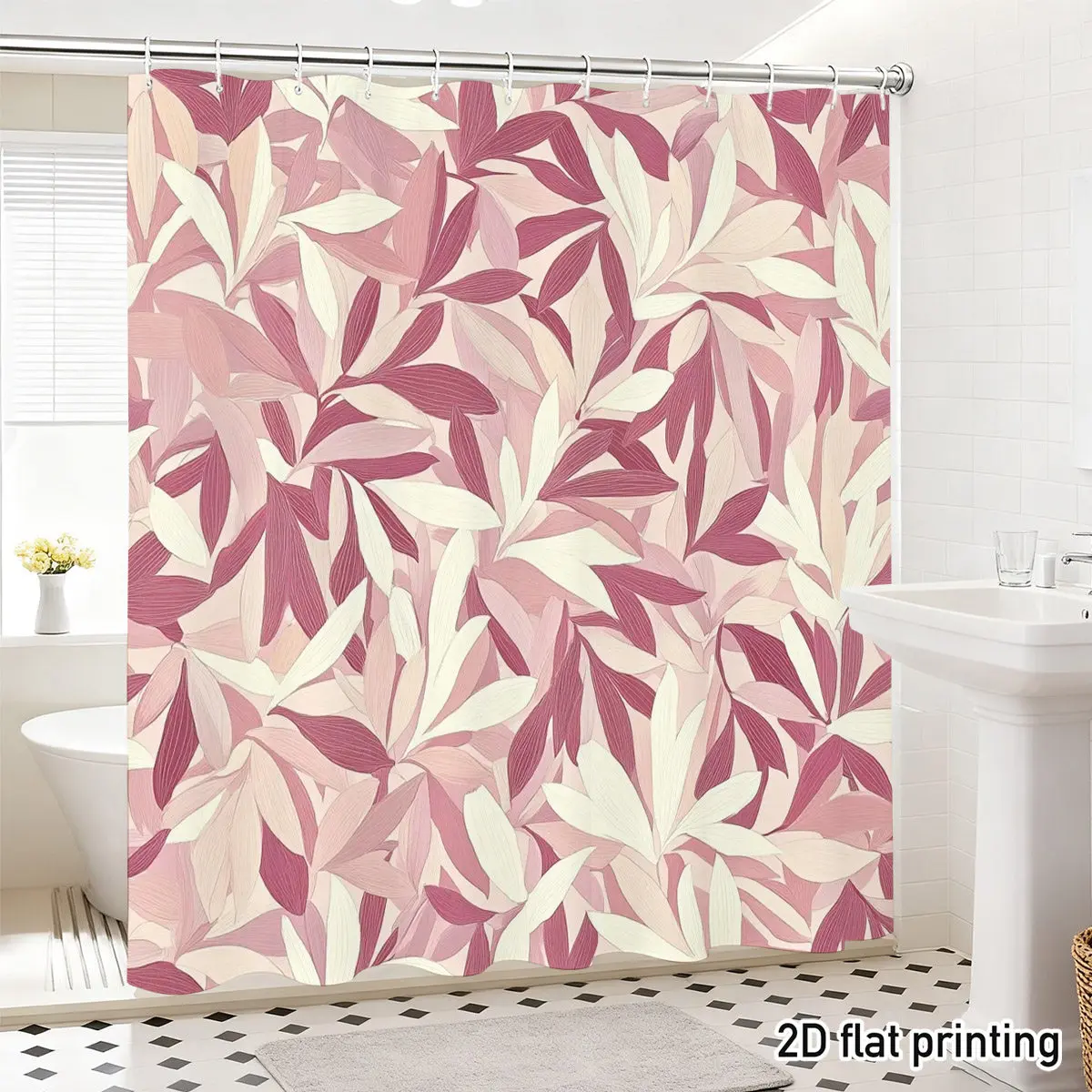 Blush Pink Watercolor Botanical Leaves Shower Curtain Floral Bathroom Curtain Decor 180x180cm
Blush Pink Watercolor Botanical Leaves Shower Curtain Floral Bathroom Curtain Decor 180x180cm