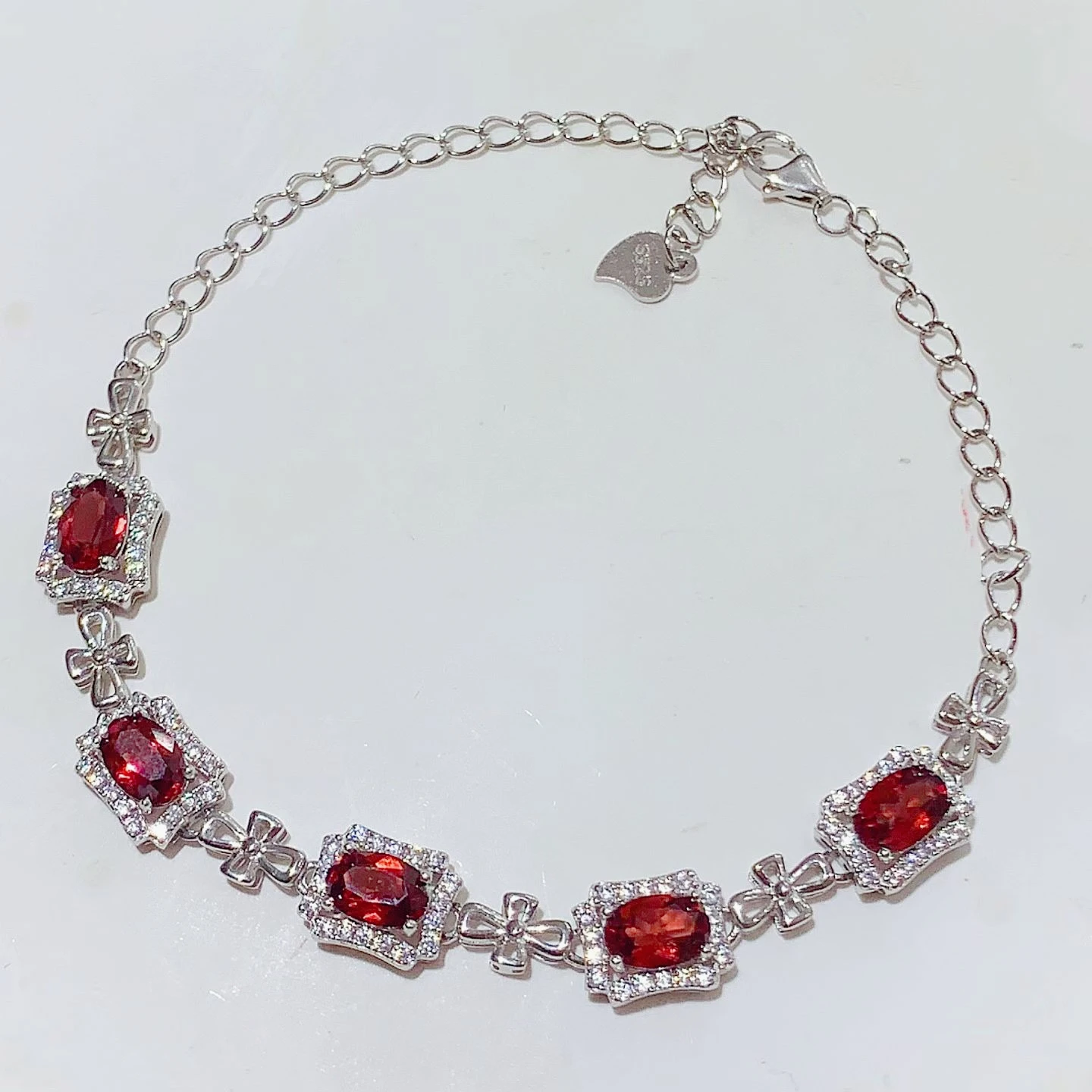 925 Sterling Silver Natural Garnet Bracelet for Women, Bowknot Design Gemstone Jewelry with Certificate - Trendy Fashion Gift
925 Sterling Silver Natural Garnet Bracelet for Women, Bowknot Design Gemstone Jewelry with Certificate - Trendy Fashion Gift