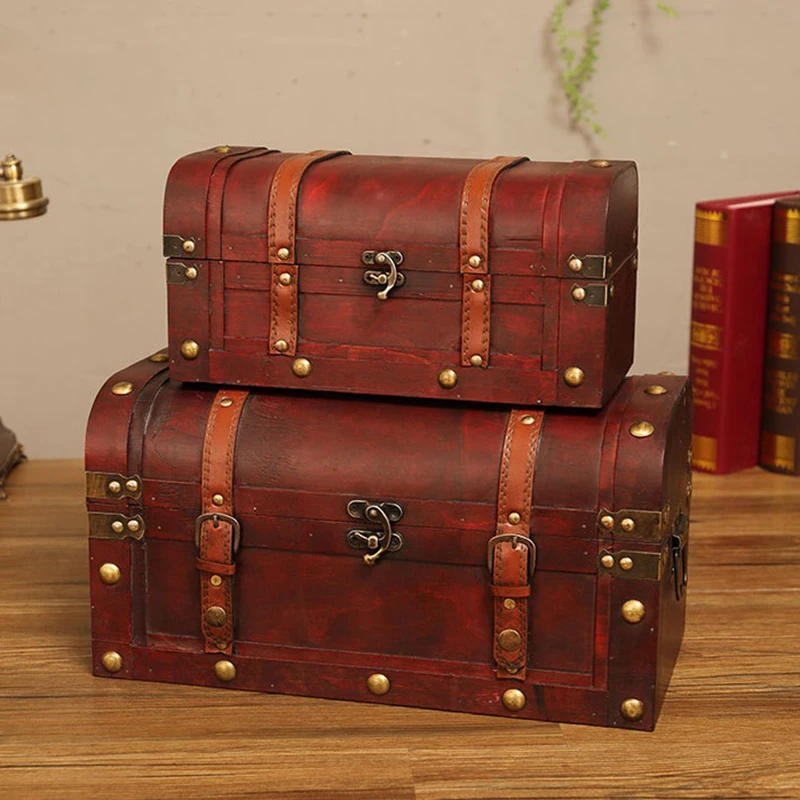 European Retro Wooden Box Red Leather Vintage Treasure Chest Jewelry Storage Box Photography Props Home Decoration
European Retro Wooden Box Red Leather Vintage Treasure Chest Jewelry Storage Box Photography Props Home Decoration
