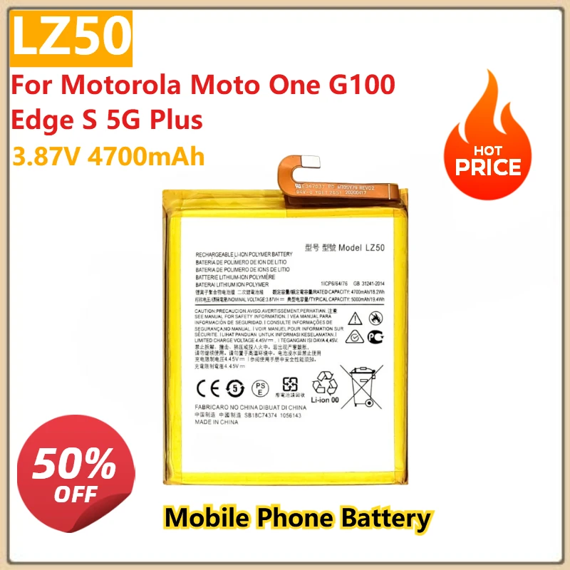 3.87V 4700mAh LZ50 Mobile Phone Battery LZ50 For Motorola Moto One G100 Edge S 5G Plus High Quality Batteries
3.87V 4700mAh LZ50 Mobile Phone Battery LZ50 For Motorola Moto One G100 Edge S 5G Plus High Quality Batteries
