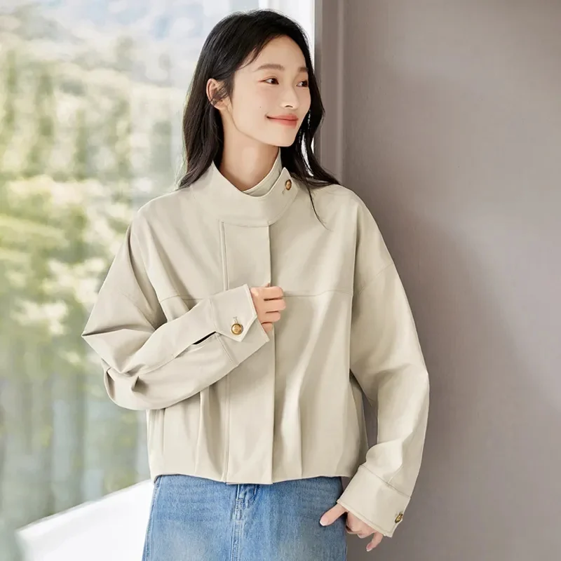 Stand up Collar Short High-end Commuting Trench Coat for Women 2024 Spring Autumn New Style Temperament Casual Loose top Sweet K
Stand up Collar Short High-end Commuting Trench Coat for Women 2024 Spring Autumn New Style Temperament Casual Loose top Sweet K