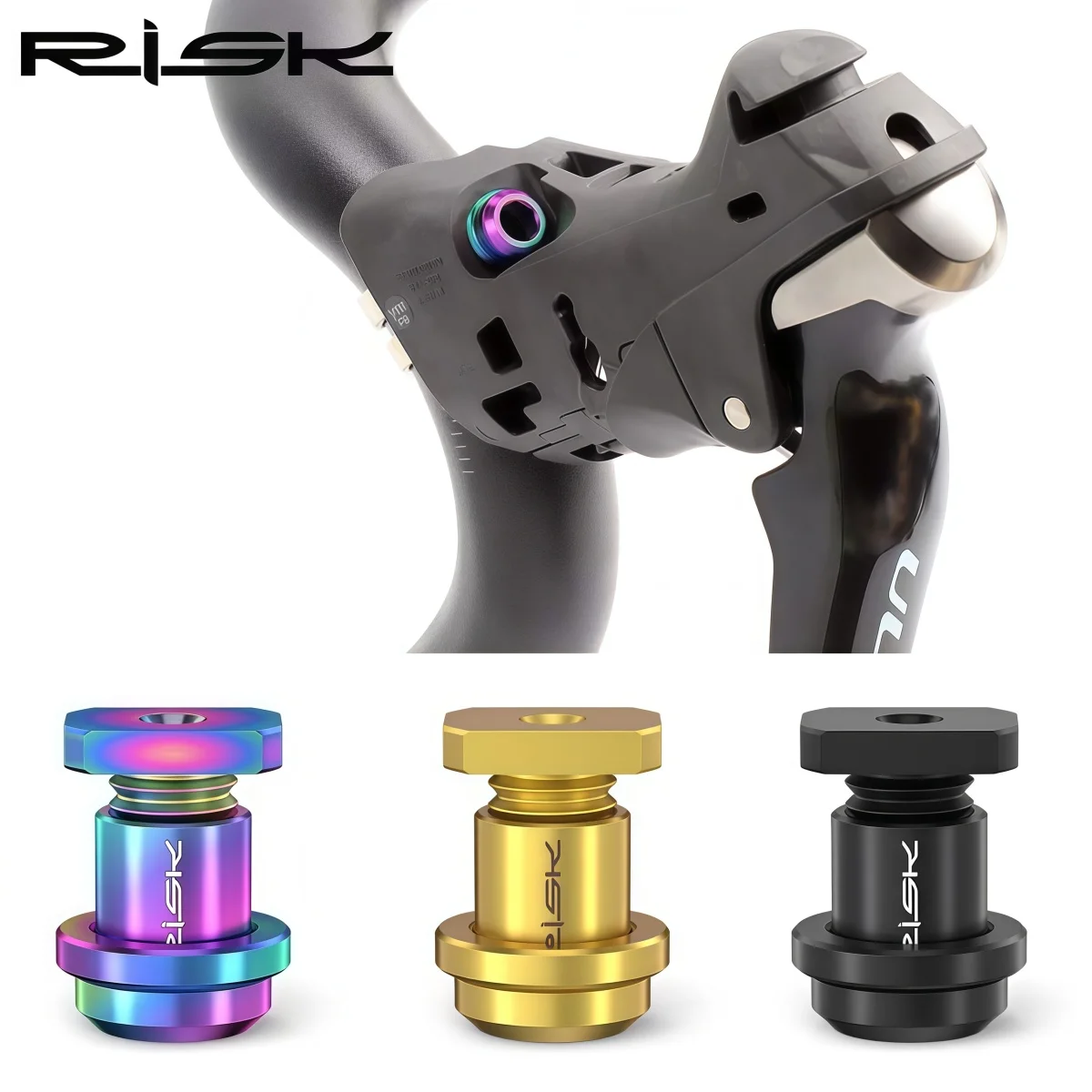 RISK Titanium Handlebar Clamp Bolts For SHIMANO 5700 6700 & SRAM R8000 Force Road Bike Shifter (Gold / Black / Iridescent)
RISK Titanium Handlebar Clamp Bolts For SHIMANO 5700 6700 & SRAM R8000 Force Road Bike Shifter (Gold / Black / Iridescent)